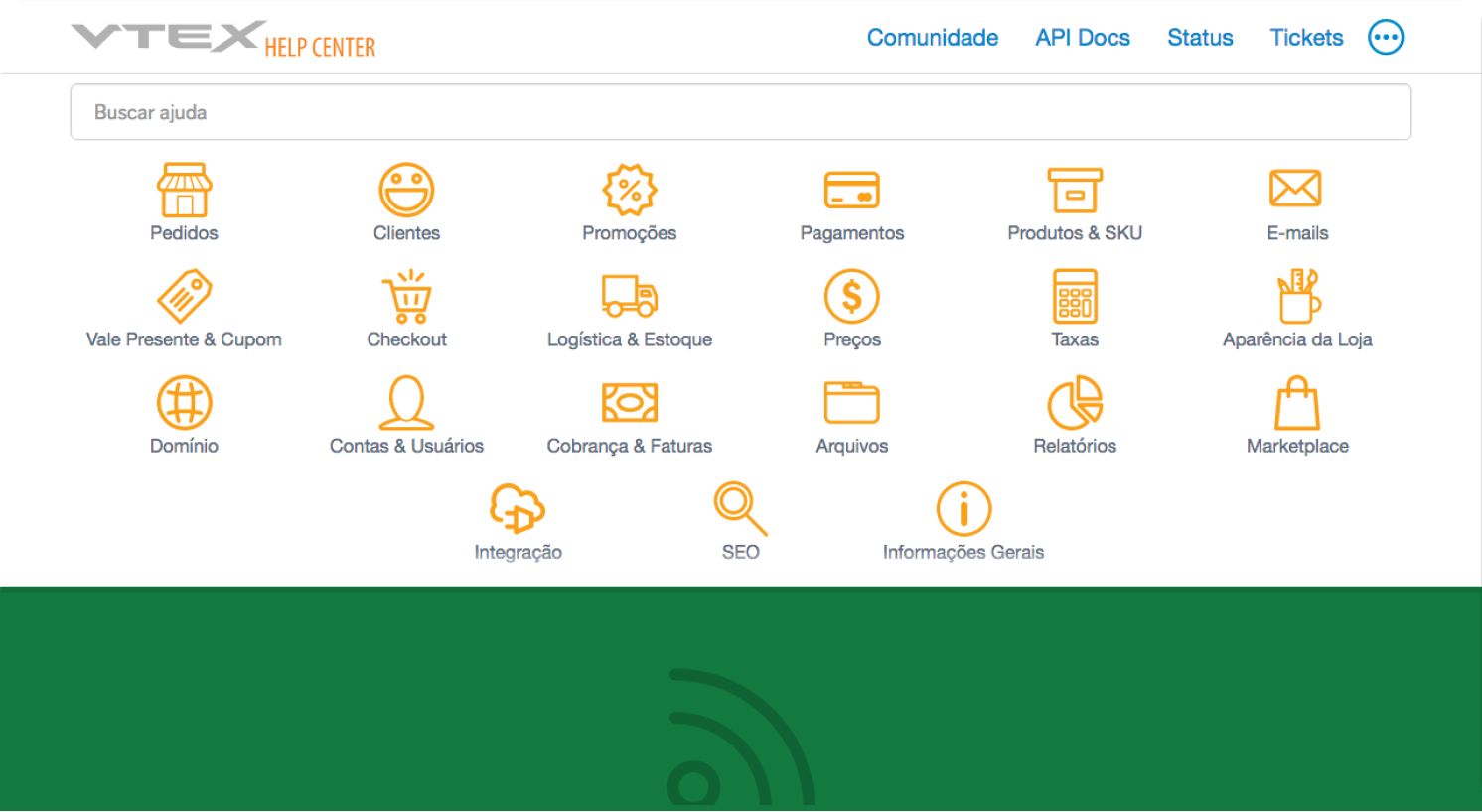 Previous design of the documentation portal
